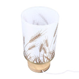 Small Table Lamp for Bedroom Dimmable LED Bedside Lamps Solid Wood USB Night Stand Lamp with Wheat Spike Lampshade Eye Caring