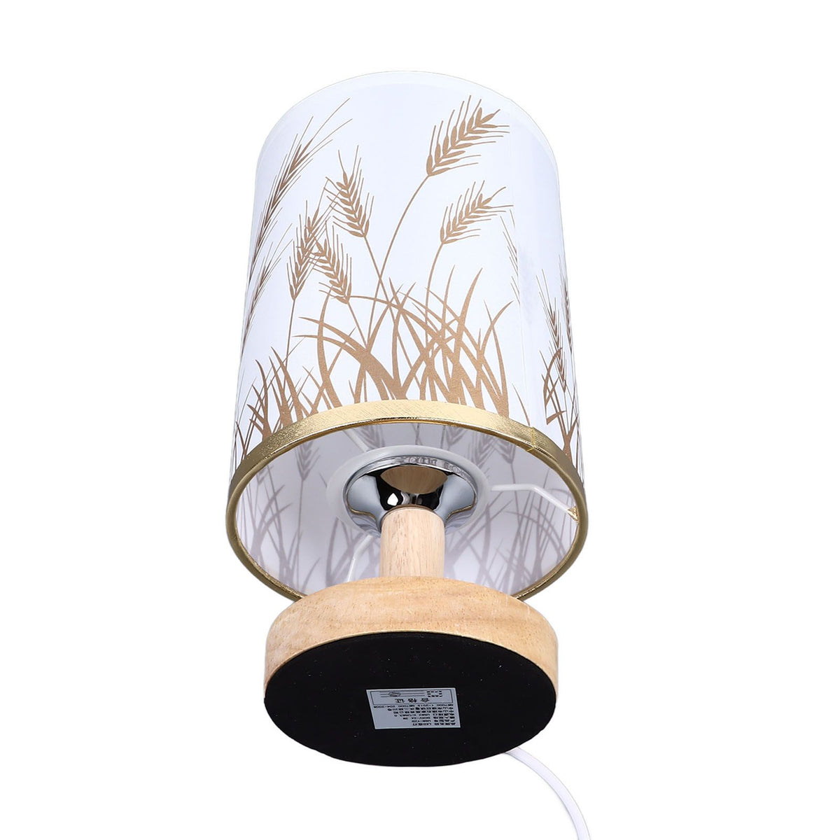 Small Table Lamp for Bedroom Dimmable LED Bedside Lamps Solid Wood USB Night Stand Lamp with Wheat Spike Lampshade Eye Caring