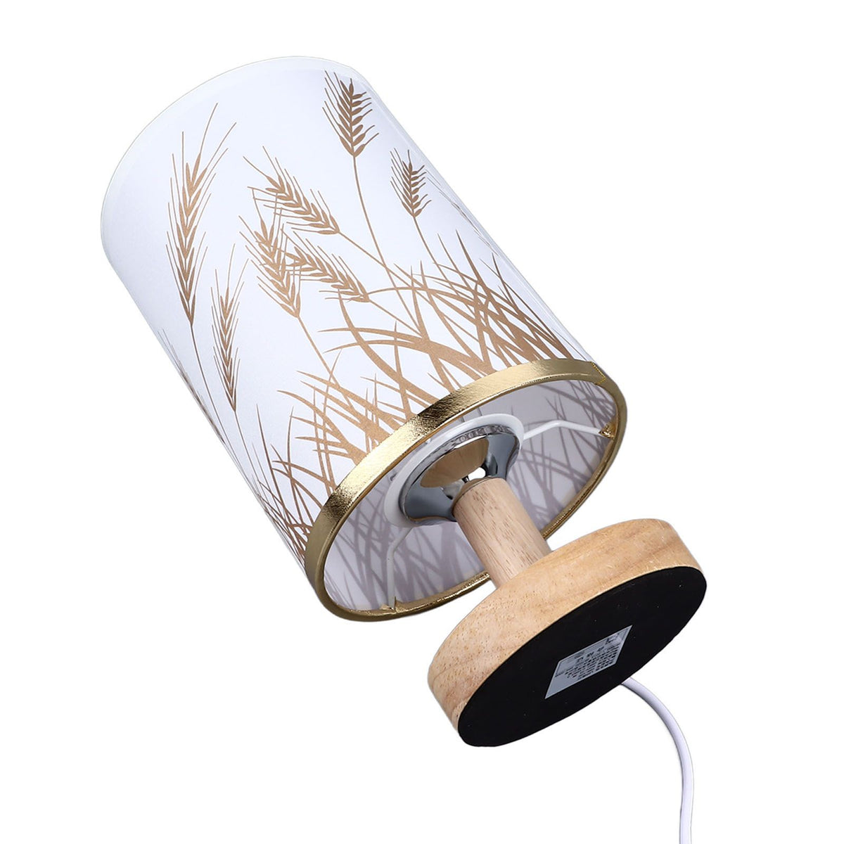 Small Table Lamp for Bedroom Dimmable LED Bedside Lamps Solid Wood USB Night Stand Lamp with Wheat Spike Lampshade Eye Caring