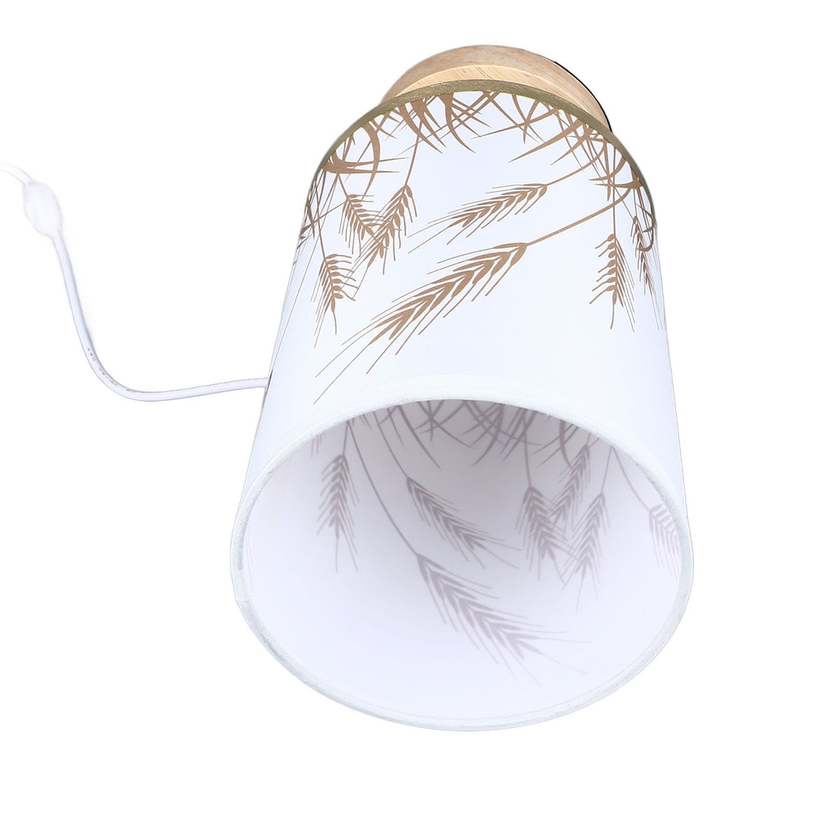 Small Table Lamp for Bedroom Dimmable LED Bedside Lamps Solid Wood USB Night Stand Lamp with Wheat Spike Lampshade Eye Caring