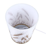 Small Table Lamp for Bedroom Dimmable LED Bedside Lamps Solid Wood USB Night Stand Lamp with Wheat Spike Lampshade Eye Caring - Extra Image
