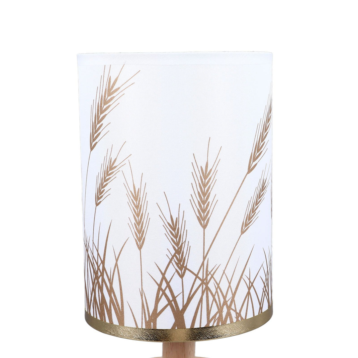 Small Table Lamp for Bedroom Dimmable LED Bedside Lamps Solid Wood USB Night Stand Lamp with Wheat Spike Lampshade Eye Caring