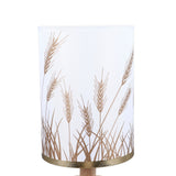Small Table Lamp for Bedroom Dimmable LED Bedside Lamps Solid Wood USB Night Stand Lamp with Wheat Spike Lampshade Eye Caring