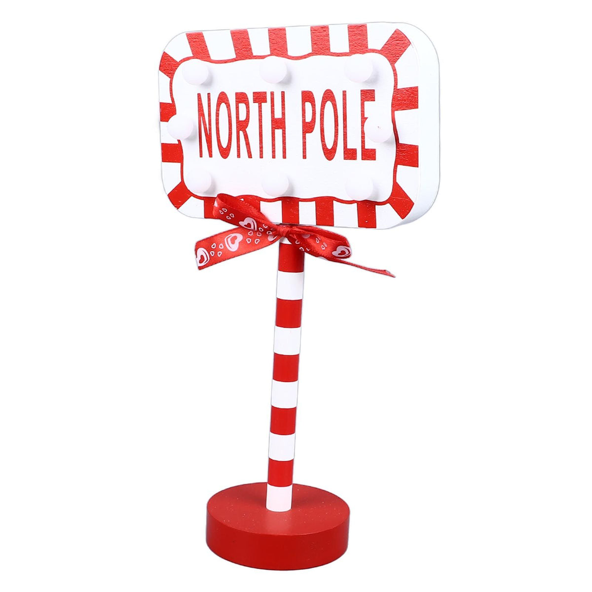 Christmas Stop Here Decor Metal Solid Wood LED Delicate Santa Stop Here Tree Topper for Christmas Party Rectangle 15.8x8x28.5cm