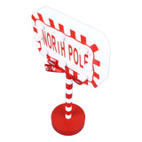 Christmas Stop Here Decor Metal Solid Wood LED Delicate Santa Stop Here Tree Topper for Christmas Party Rectangle 15.8x8x28.5cm - Top-Down View