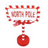 Christmas Stop Here Decor Metal Solid Wood LED Delicate Santa Stop Here Tree Topper for Christmas Party Rectangle 15.8x8x28.5cm