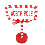 Christmas Stop Here Decor Metal Solid Wood LED Delicate Santa Stop Here Tree Topper for Christmas Party Rectangle 15.8x8x28.5cm