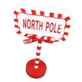 Christmas Stop Here Decor Metal Solid Wood LED Delicate Santa Stop Here Tree Topper for Christmas Party Rectangle 15.8x8x28.5cm