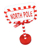 Christmas Stop Here Decor Metal Solid Wood LED Delicate Santa Stop Here Tree Topper for Christmas Party Rectangle 15.8x8x28.5cm