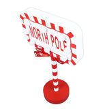 Christmas Stop Here Decor Metal Solid Wood LED Delicate Santa Stop Here Tree Topper for Christmas Party Rectangle 15.8x8x28.5cm
