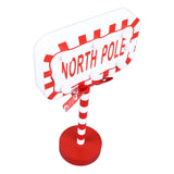 Christmas Stop Here Decor Metal Solid Wood LED Delicate Santa Stop Here Tree Topper for Christmas Party Rectangle 15.8x8x28.5cm - Extra Image