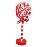 Christmas Stop Here Decor Metal Solid Wood LED Delicate Santa Stop Here Tree Topper for Christmas Party Round 12x8x30.5cm