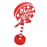 Christmas Stop Here Decor Metal Solid Wood LED Delicate Santa Stop Here Tree Topper for Christmas Party Round 12x8x30.5cm
