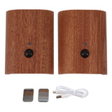2Pcs Hallway Night Light Intelligent Linkage Wooden Motion Sensor Stairway Night Light USB Rechargeable Magnetic Wall LED Light