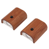 2Pcs Hallway Night Light Intelligent Linkage Wooden Motion Sensor Stairway Night Light USB Rechargeable Magnetic Wall LED Light - Side View