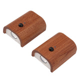 2Pcs Hallway Night Light Intelligent Linkage Wooden Motion Sensor Stairway Night Light USB Rechargeable Magnetic Wall LED Light - Close-Up Angle
