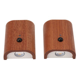 2Pcs Hallway Night Light Intelligent Linkage Wooden Motion Sensor Stairway Night Light USB Rechargeable Magnetic Wall LED Light - Low Angle