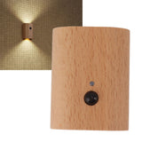 Step Light Wall Sconce Beech Wood Motion Dusk to Dawn Sensor Magnet 2 Side Lighting USB Rechargeable LED Wall Light