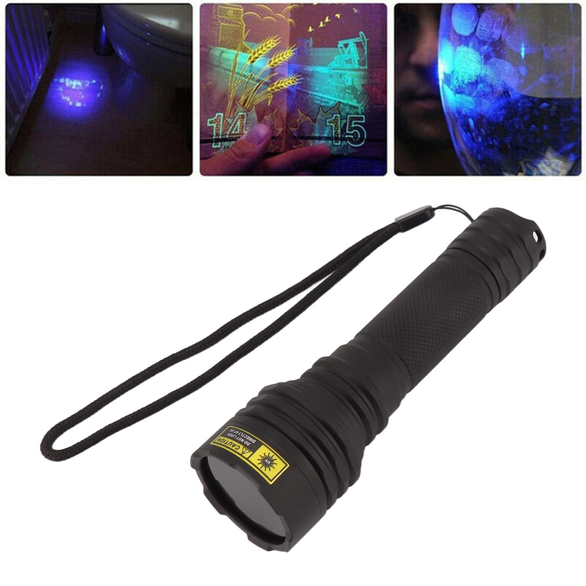 365nm UV LED Flashlight Portable Detection UV Flashlight with Black Optical Filter for Pet Urine Detection Gum Curing