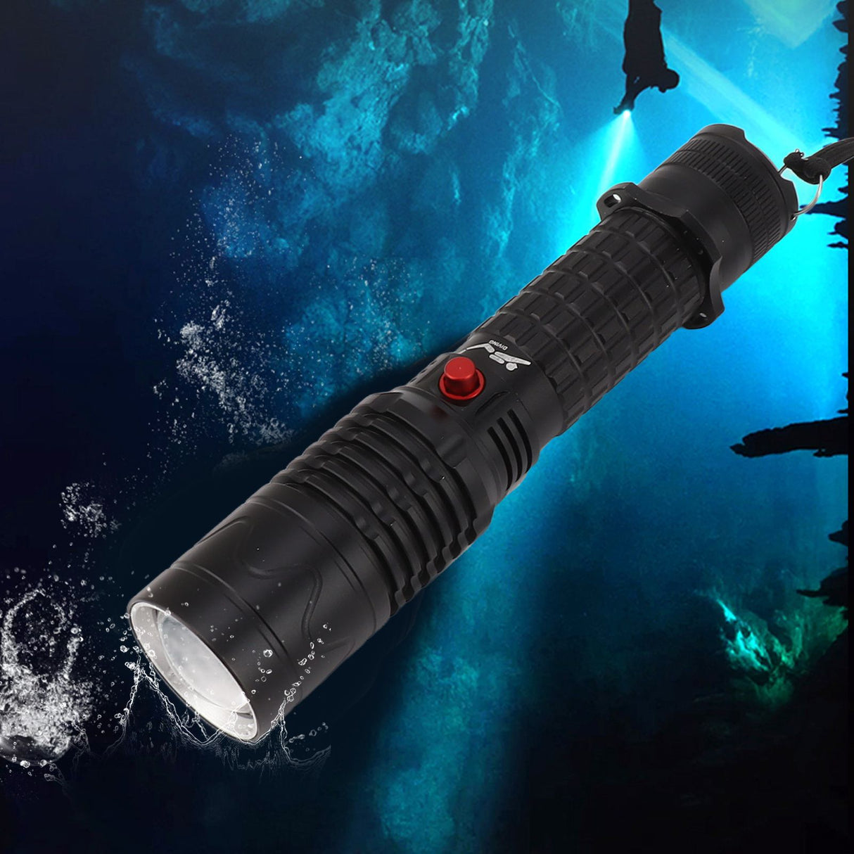 5000LM Diving Light 3 Modes White Light IPX8 Waterproof LED Shockproof Dive Torch for Under Water
