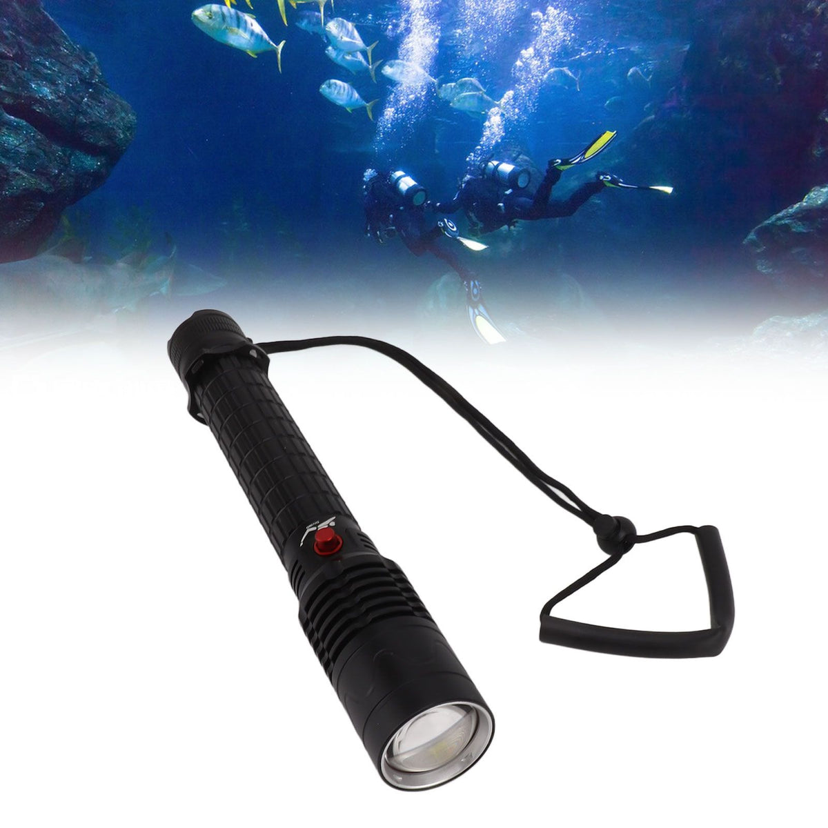 Professional Diving Flashlight with Magnetic Key Switch 3 Modes Super Bright 8000LM IPX8 Underwater Diving Torch for Underwater