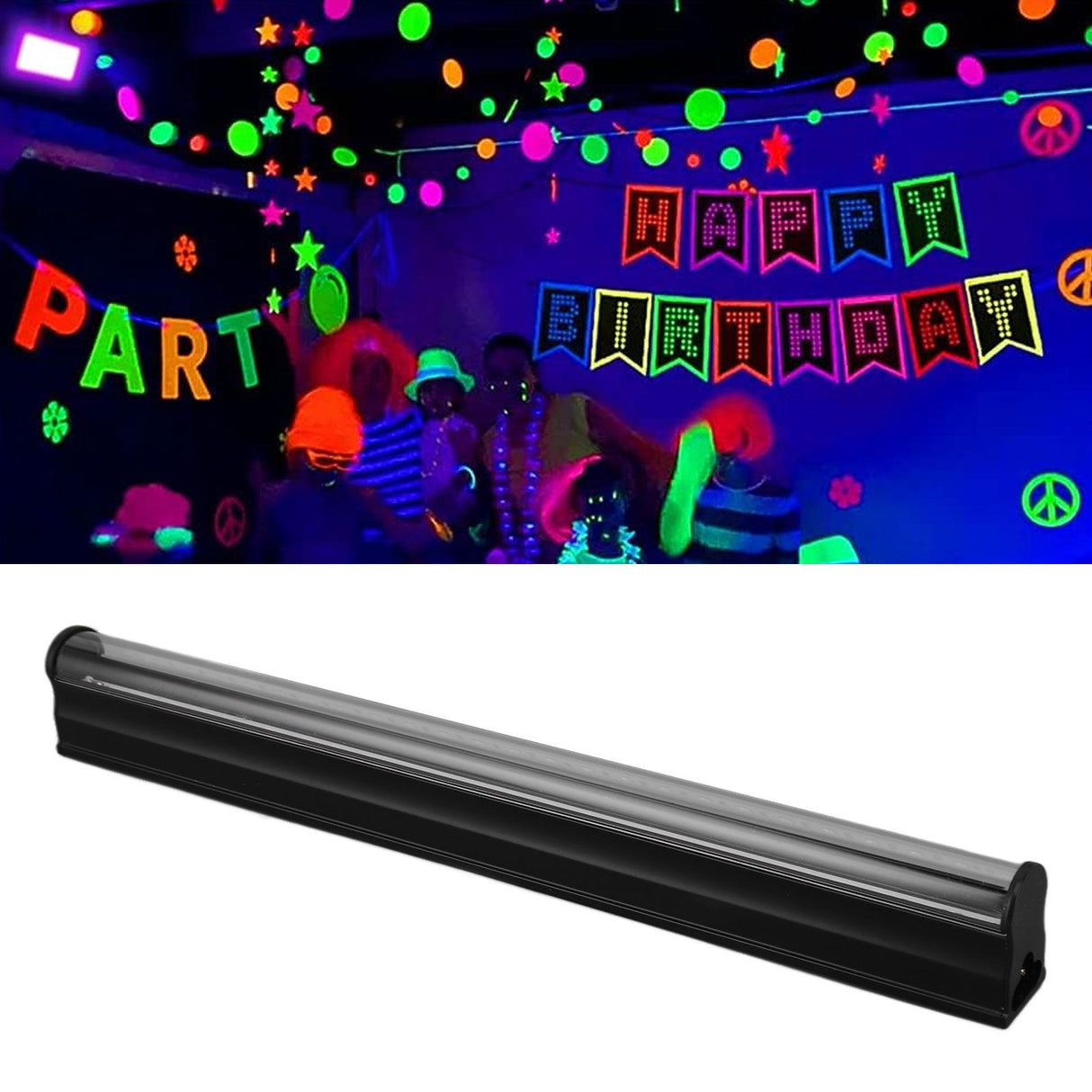 UV Black Light Tube 395nm 5W USB Powered 24LEDs Powerful Black Light Bar for Party Stage Outdoor