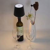 Wine Bottle LED Lamp Cordless Waterproof Table Lamp 2000mAh Rechargeable Night Light for Outdoors Bars Restaurant Black