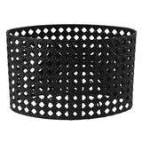 Iron Hollow Oval Lampshade Metal Engraving Hollow Lampshade Compatible for E27 E14 Caliber Lampholders Black