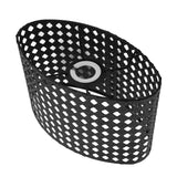 Iron Hollow Oval Lampshade Metal Engraving Hollow Lampshade Compatible for E27 E14 Caliber Lampholders Black - Side View