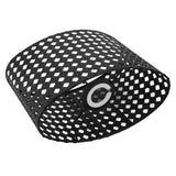 Iron Hollow Oval Lampshade Metal Engraving Hollow Lampshade Compatible for E27 E14 Caliber Lampholders Black - Top-Down View