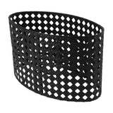 Iron Hollow Oval Lampshade Metal Engraving Hollow Lampshade Compatible for E27 E14 Caliber Lampholders Black - Low Angle