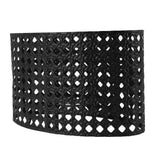 Iron Hollow Oval Lampshade Metal Engraving Hollow Lampshade Compatible for E27 E14 Caliber Lampholders Black - Extra Image