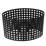 Iron Hollow Oval Lampshade Metal Engraving Hollow Lampshade Compatible for E27 E14 Caliber Lampholders Black