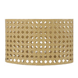 Iron Hollow Oval Lampshade Metal Engraving Hollow Lampshade Compatible for E27 E14 Caliber Lampholders Yellow