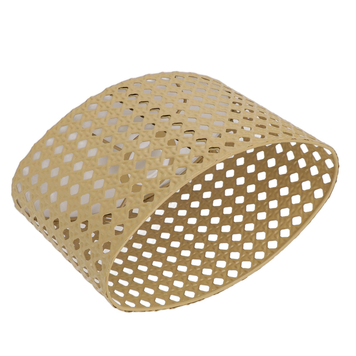 Iron Hollow Oval Lampshade Metal Engraving Hollow Lampshade Compatible for E27 E14 Caliber Lampholders Yellow