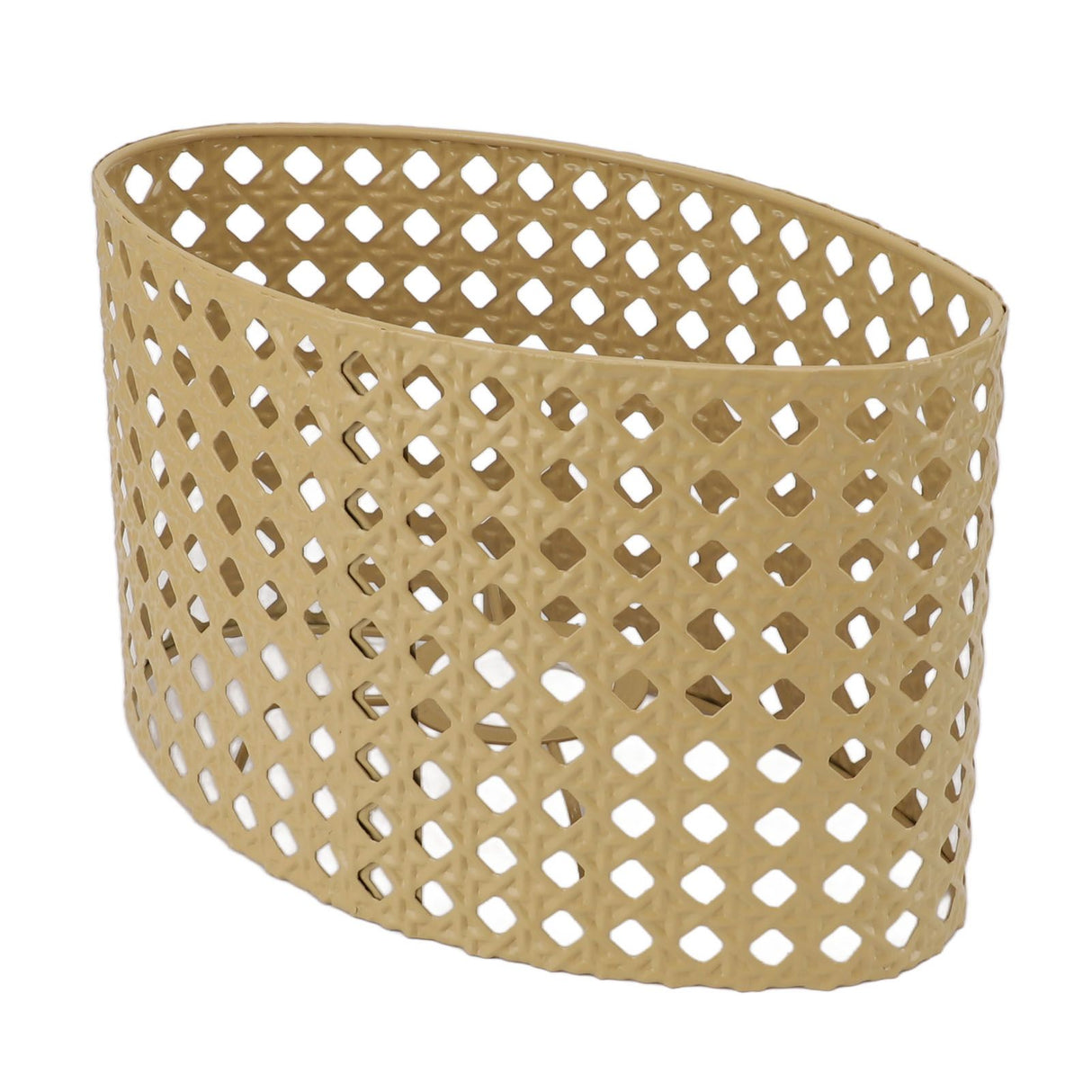 Iron Hollow Oval Lampshade Metal Engraving Hollow Lampshade Compatible for E27 E14 Caliber Lampholders Yellow