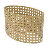 Iron Hollow Oval Lampshade Metal Engraving Hollow Lampshade Compatible for E27 E14 Caliber Lampholders Yellow