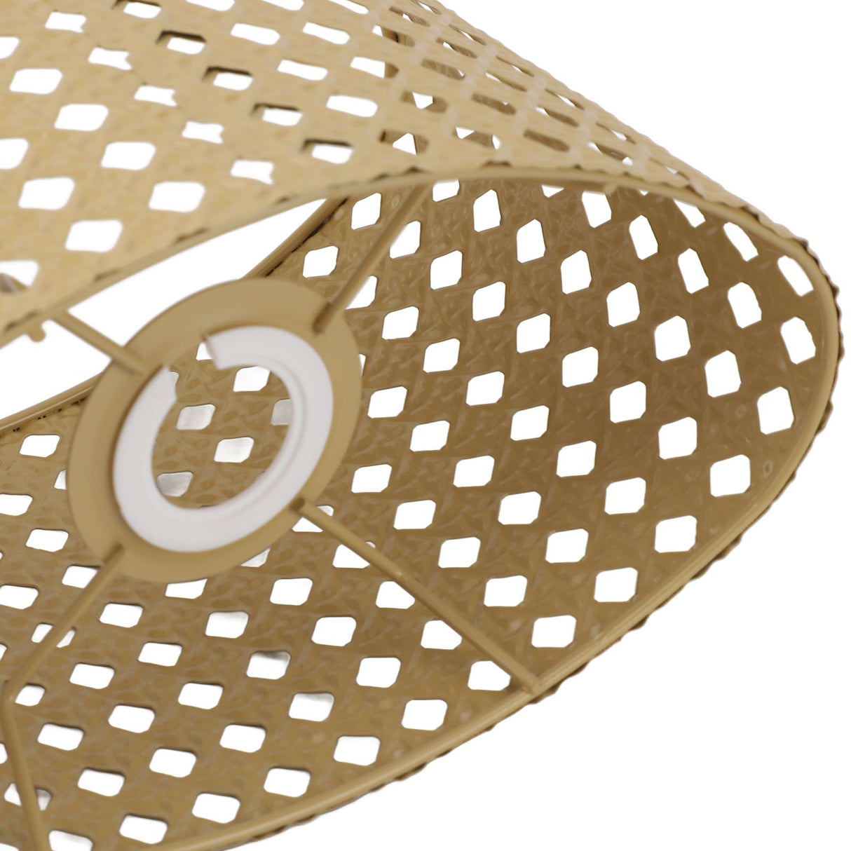 Iron Hollow Oval Lampshade Metal Engraving Hollow Lampshade Compatible for E27 E14 Caliber Lampholders Yellow