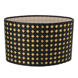 Lampshade Oval Shaped Hollow Metal Carved Compatible E27 E14 Caliber Lampholders Lamp Cover for Office Bedroom Living Room Black and Yellow Liner