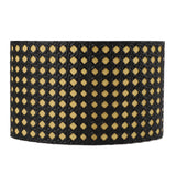 Lampshade Oval Shaped Hollow Metal Carved Compatible E27 E14 Caliber Lampholders Lamp Cover for Office Bedroom Living Room Black and Yellow Liner