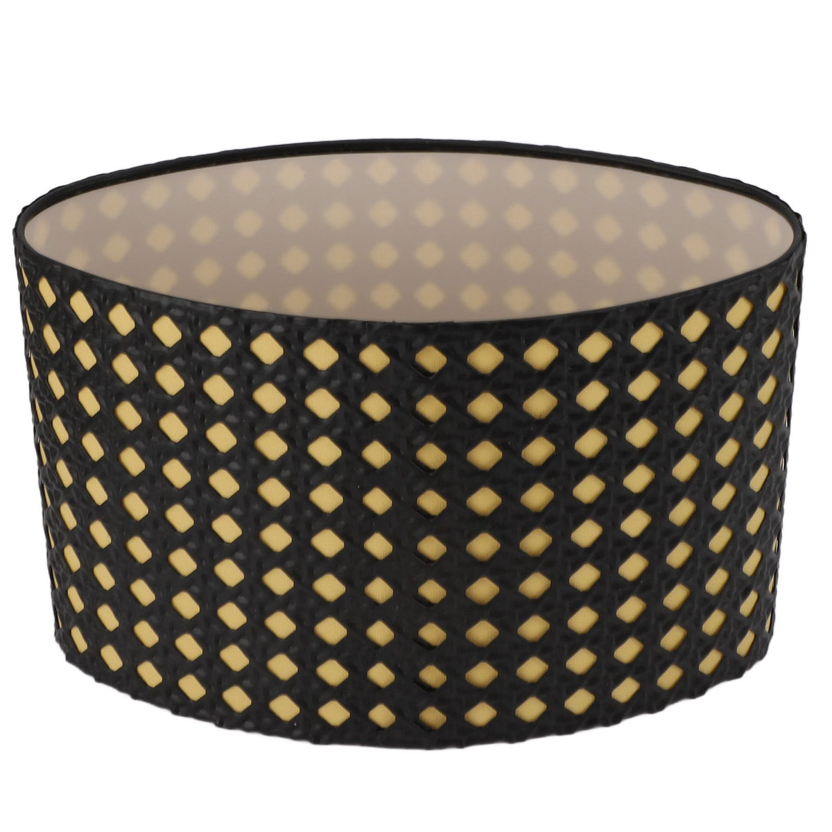 Lampshade Oval Shaped Hollow Metal Carved Compatible E27 E14 Caliber Lampholders Lamp Cover for Office Bedroom Living Room Black and Yellow Liner