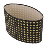 Lampshade Oval Shaped Hollow Metal Carved Compatible E27 E14 Caliber Lampholders Lamp Cover for Office Bedroom Living Room Black and Yellow Liner