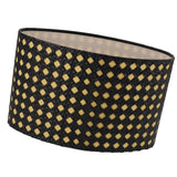 Lampshade Oval Shaped Hollow Metal Carved Compatible E27 E14 Caliber Lampholders Lamp Cover for Office Bedroom Living Room Black and Yellow Liner