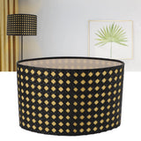 Lampshade Oval Shaped Hollow Metal Carved Compatible E27 E14 Caliber Lampholders Lamp Cover for Office Bedroom Living Room Black and Yellow Liner