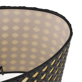Lampshade Oval Shaped Hollow Metal Carved Compatible E27 E14 Caliber Lampholders Lamp Cover for Office Bedroom Living Room Black and Yellow Liner - Extra Image