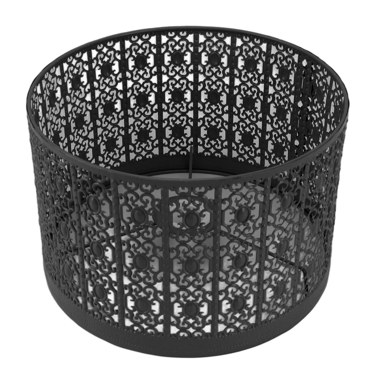 Lamp Shade Hollow Out Metal E27 E14 Clip On Easy Installation Durable Lamp Cover for Table Bedroom Living Room Home Black