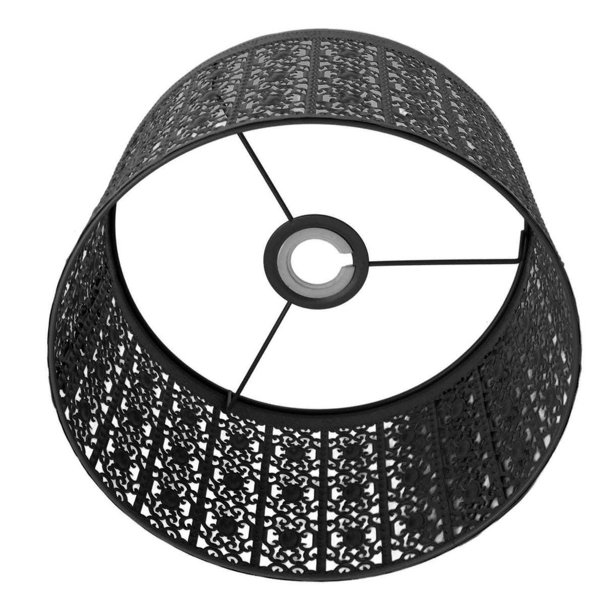 Lamp Shade Hollow Out Metal E27 E14 Clip On Easy Installation Durable Lamp Cover for Table Bedroom Living Room Home Black