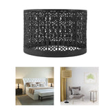Lamp Shade Hollow Out Metal E27 E14 Clip On Easy Installation Durable Lamp Cover for Table Bedroom Living Room Home Black - Extra Image