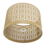 Lamp Shade Hollow Out Metal E27 E14 Clip On Easy Installation Durable Lamp Cover for Table Bedroom Living Room Home Yellow - Top-Down View
