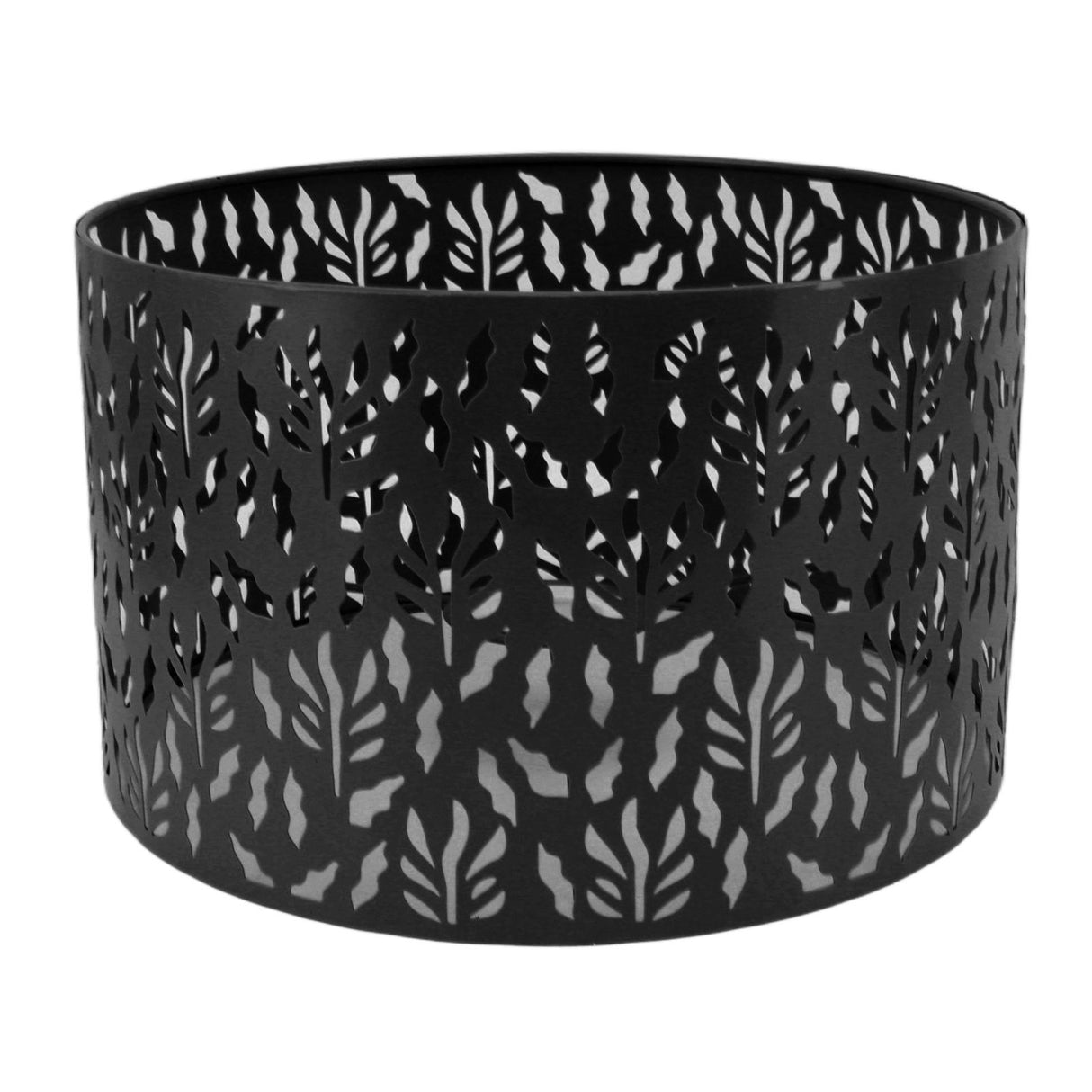 Metal Lamp Shades Hollow Carved Lampshade Modern Style Hollow Lampshade Compatible with E27 E14 Lamp Holder Water Grass Leaf Black